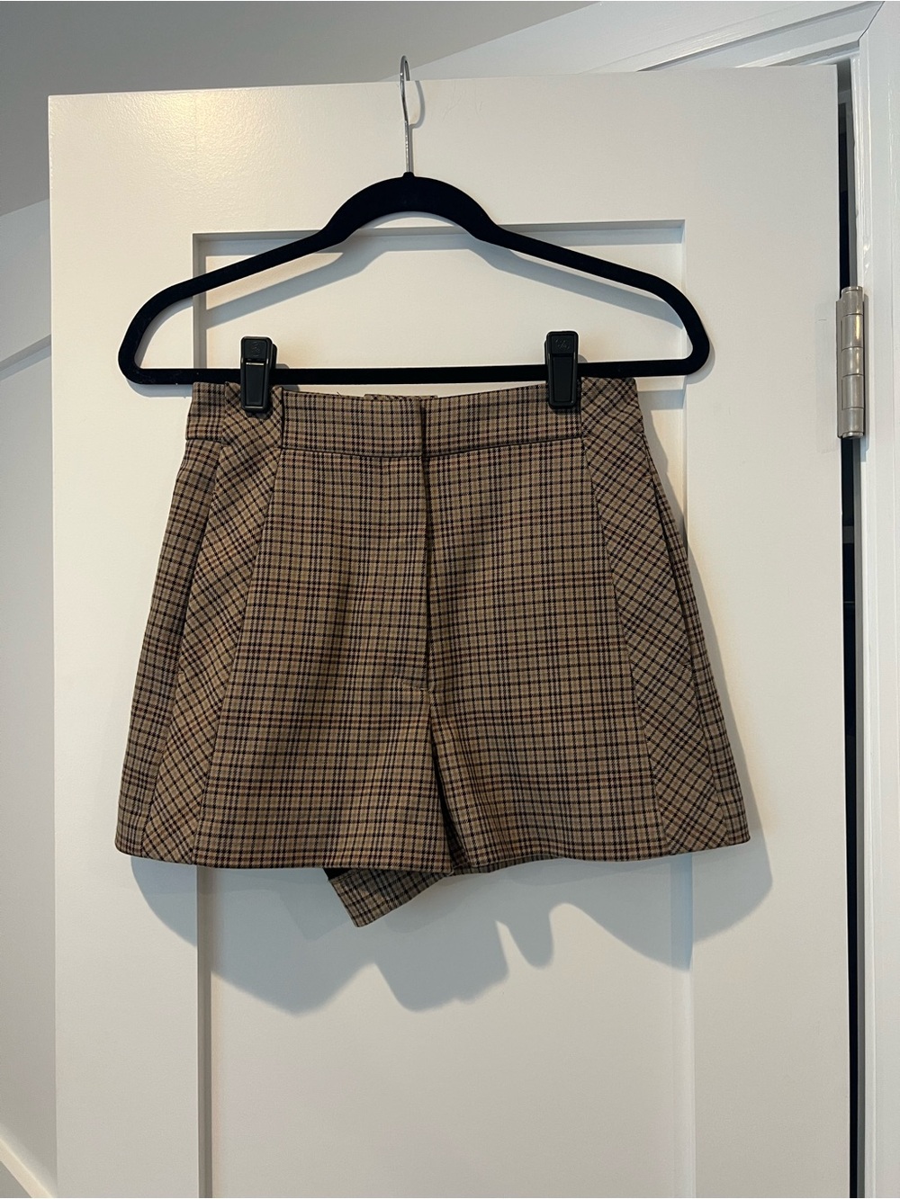 Sandro Brown Plaid Shorts
